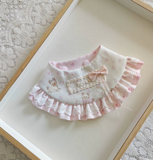 Cute Lace-trimmed Scarf With A Bow Decoration