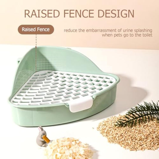 Rabbit Litter Box Bunny Corner Toilet Box Potty Trainer For Hamster Guinea Pig Ferret Rat Chinchialla Cage Pan