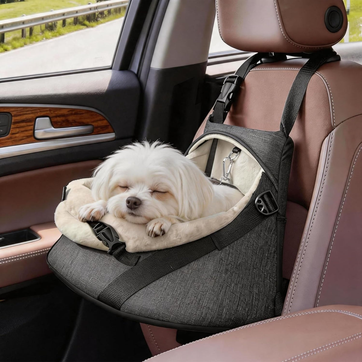 Small Dog Car Seat Booster/Travel Seat for Dogs up to 7lbs