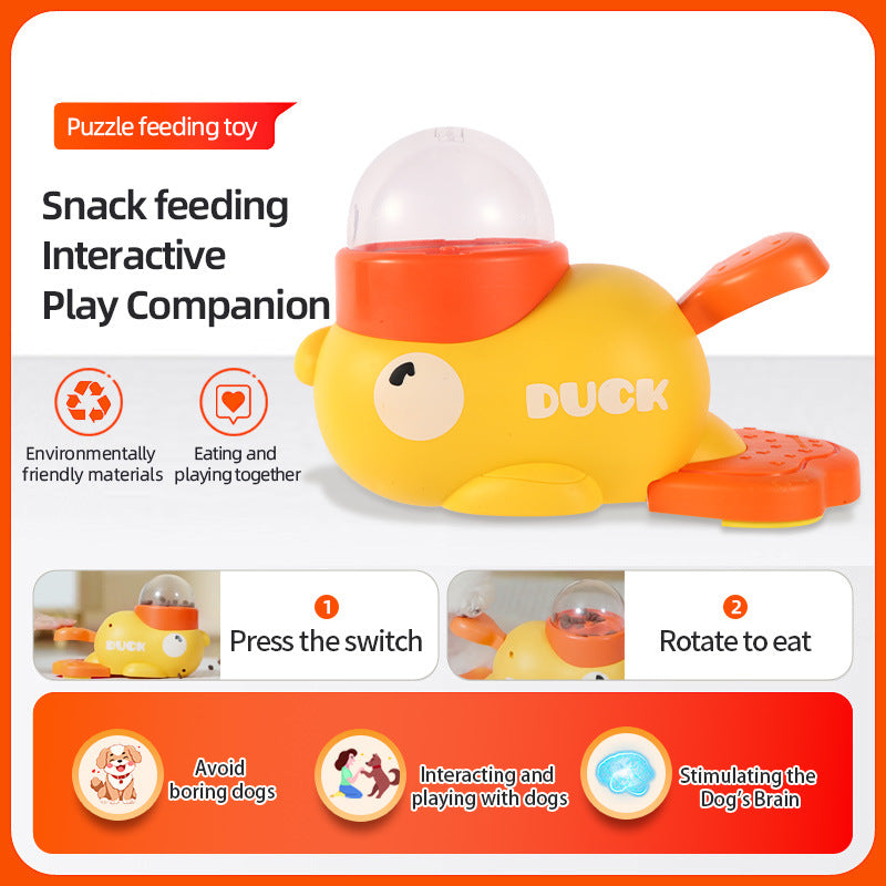 Dog Puzzle Feeder Interactive Pet Food Treat Dispenser Cartoon Duck Design Anti-slip Pets Automatic Feeder Toys For Dog Training Pet Products