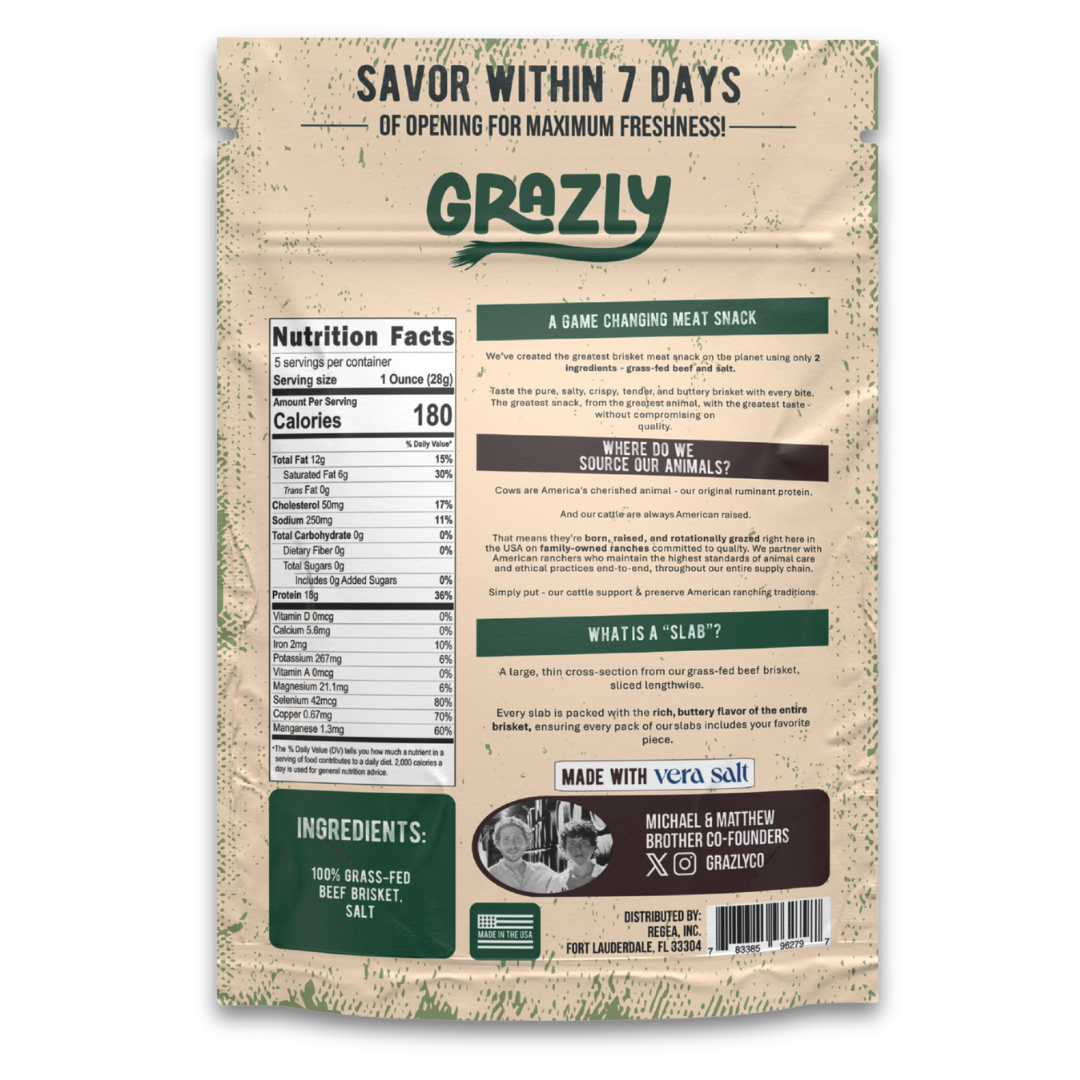 Grass-Fed Beef Brisket Slabs Dog Treats