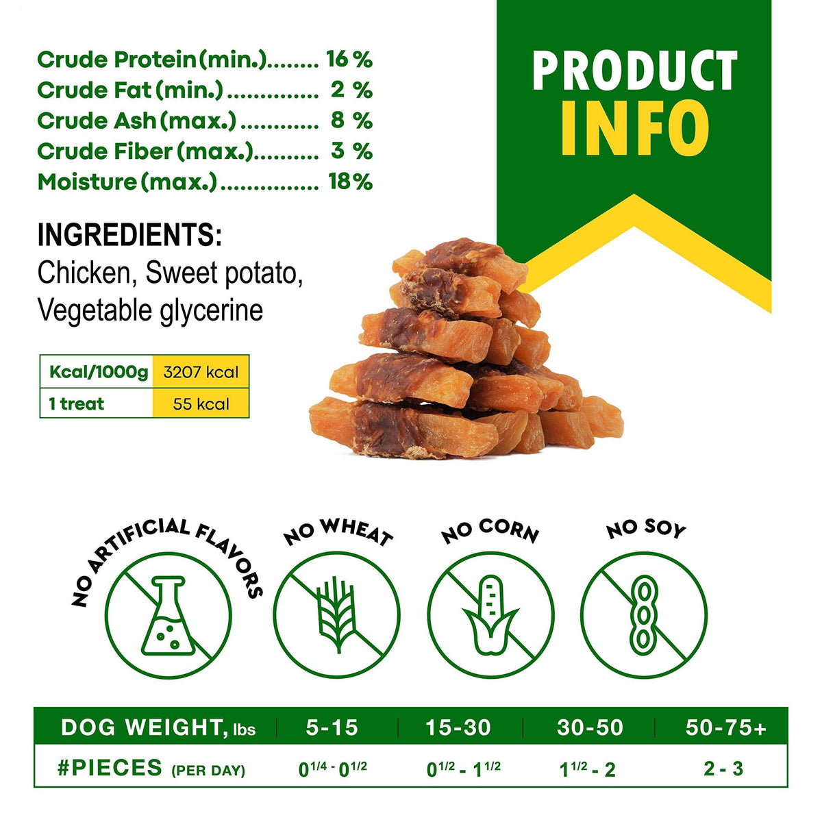 Sweet Potato & Chicken Dog Chews | Grain-Free Treats