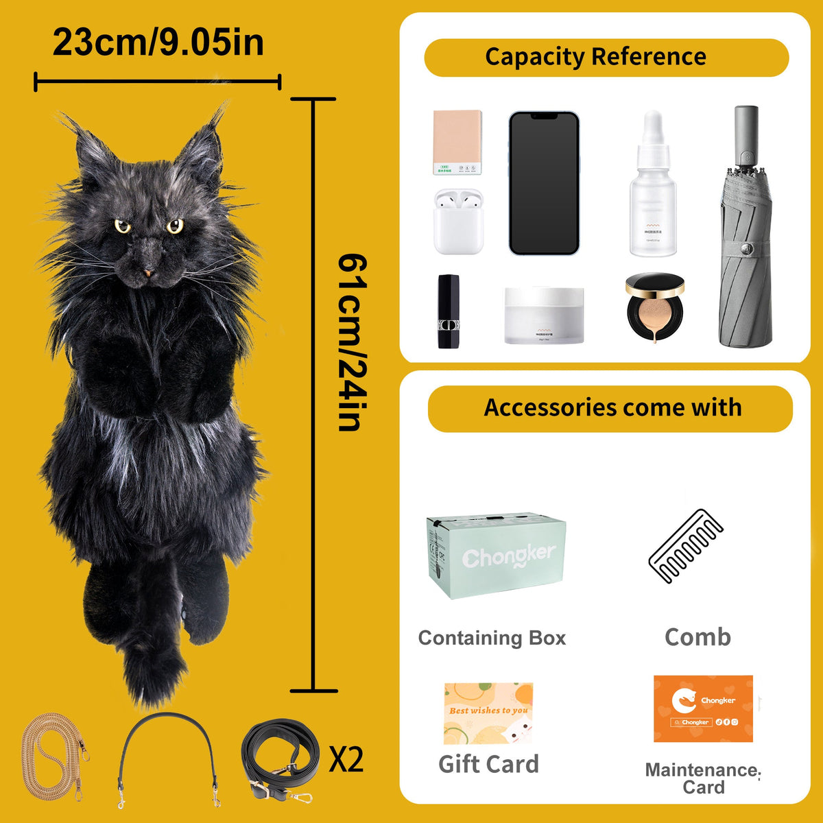 Maine Coon Cat Backpack – Realistic Cat Stylish Daypack