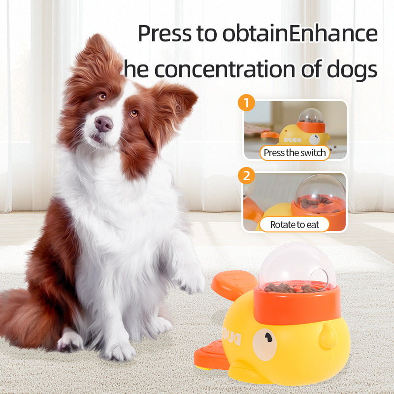 Dog Puzzle Feeder Interactive Pet Food Treat Dispenser Cartoon Duck Design Anti-slip Pets Automatic Feeder Toys For Dog Training Pet Products
