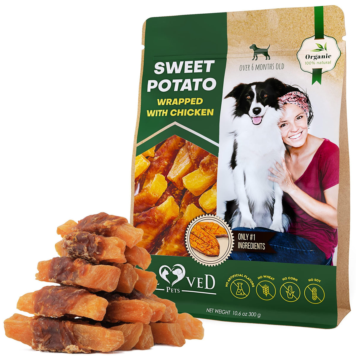 Sweet Potato & Chicken Dog Chews | Grain-Free Treats