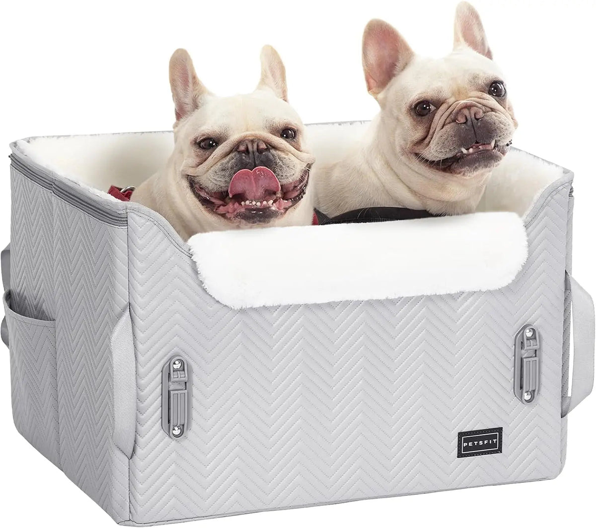 Luxury Dog Booster Car Seat Waterproof / Safe Buckles Dual Leash