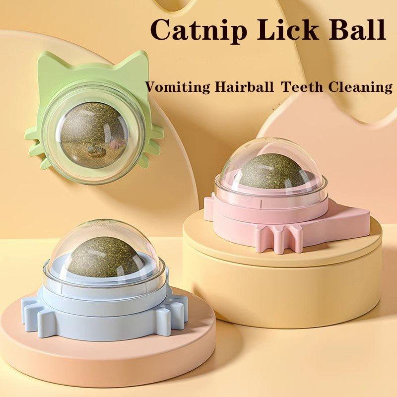Interactive Catnip Lick Ball | Wall-Mounted Cat Toy