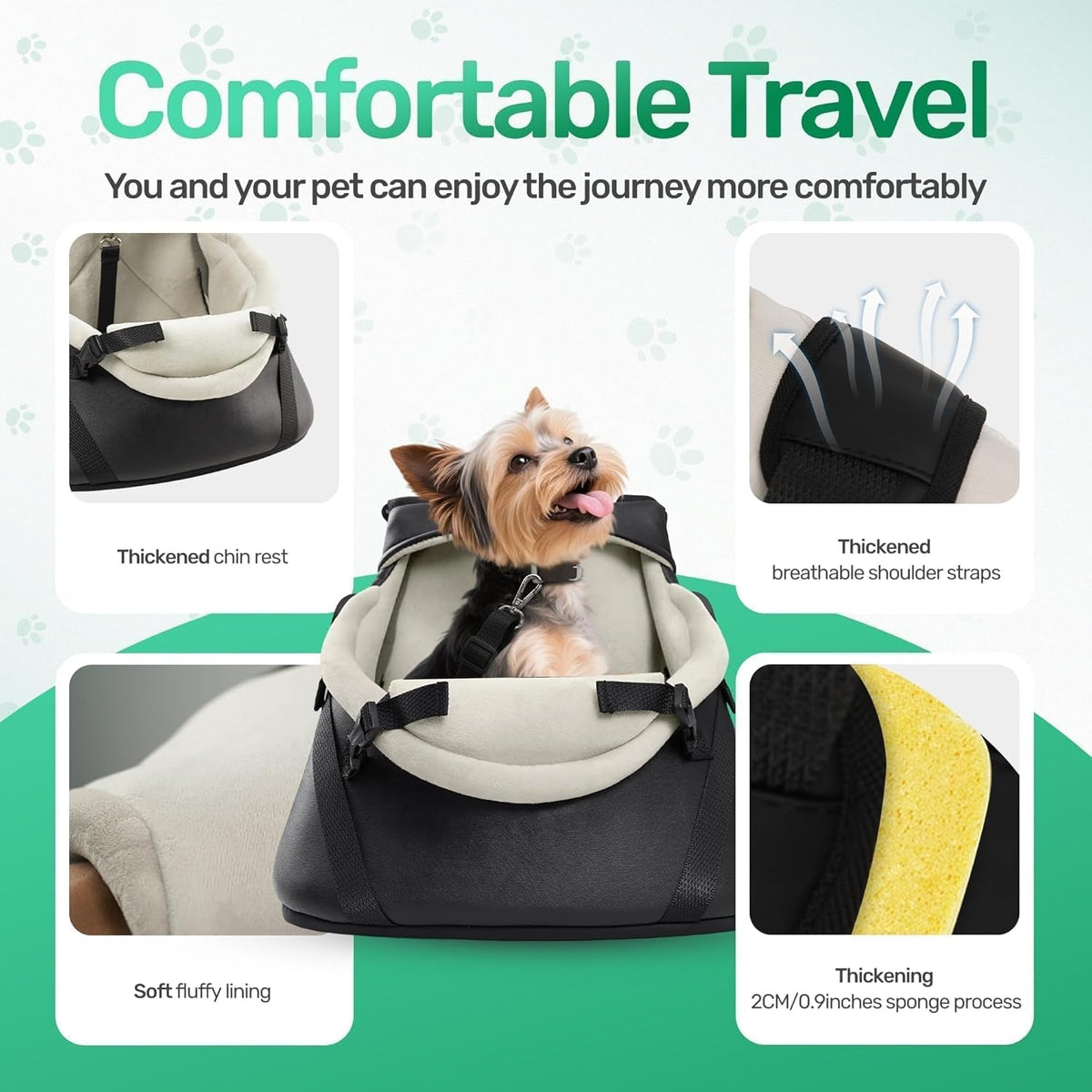 Small Dog Car Seat Booster/Travel Seat for Dogs up to 7lbs