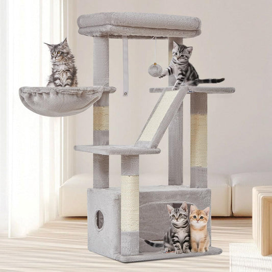 38-Inch Cat Tree for Indoor Cats | Kitten Tower with Condo, Hammock & Perch